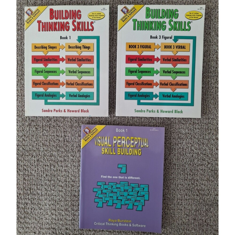 Lot of 3 Building Thinking Skills Books Homeschool Critical Thinking Books